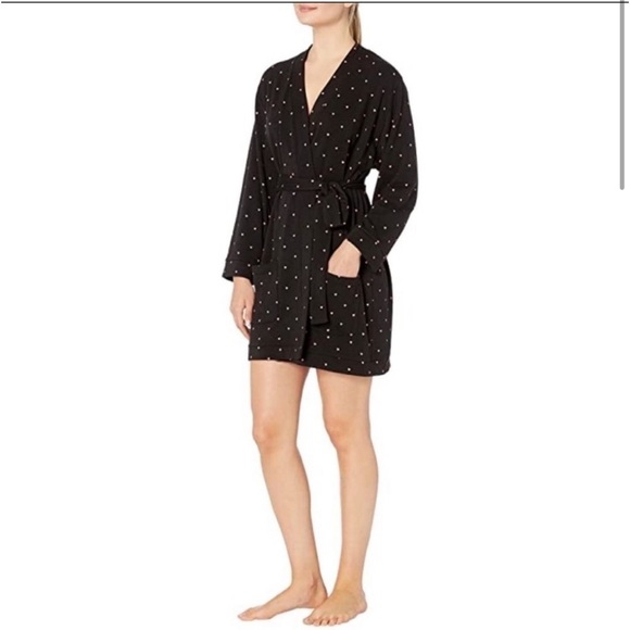 Plush Apparel Fleece Heart Print Robe NW T - Picture 2 of 13